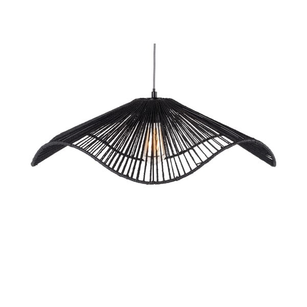 Crna viseća svjetiljka sa sjenilom od papirne špage ø 62 cm  Sombra  – Leitmotiv