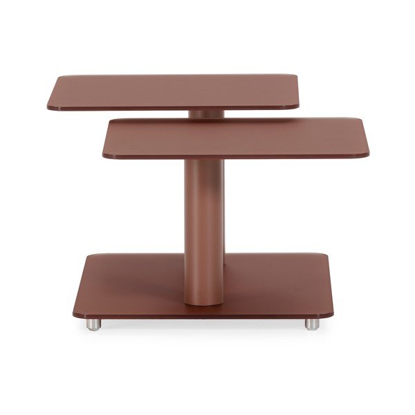 Stakleni stolić za kavu boje terakote 54x115 cm Elvi – Marckeric-image-2