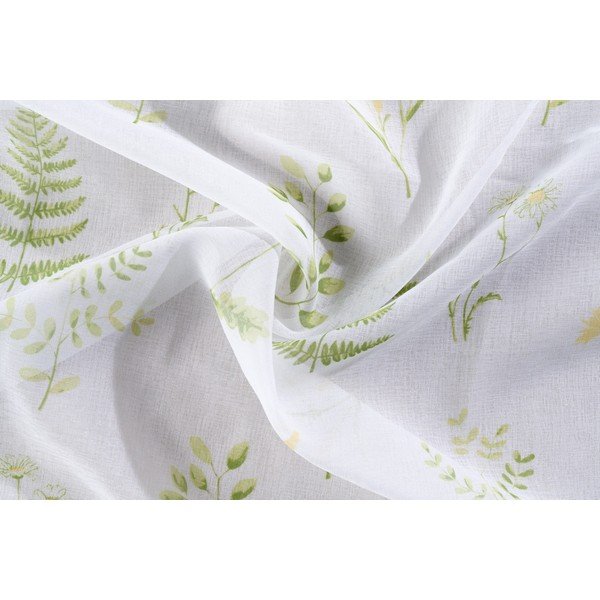 Bijela/zelena prozirna zavjesa 140x245 cm Caledonia – Mendola Fabrics-image-2