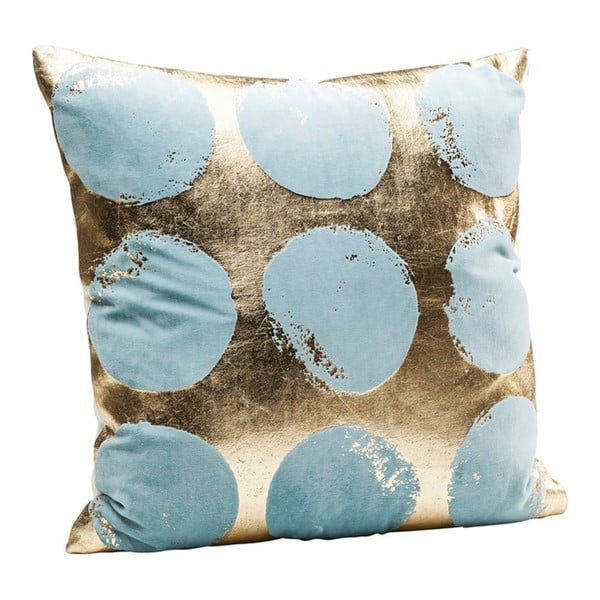 Zlatni jastuk s plavim točkicama Kare Design Dotty, 45 x 45 cm