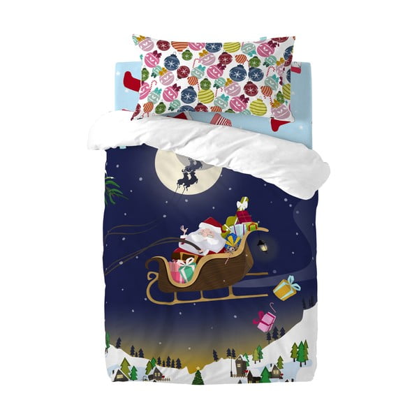 Dječja pamučna posteljina Mr. Fox Merry Christmas, 100 x 120 cm