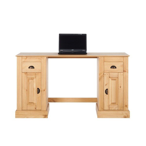 Prirodni radni stol od borovine s 2 Støraa Tommy vrata-image-3