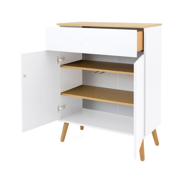 Bijela komoda s nogama od hrastovog drva Tenzo Dot, širina 79 cm-image-4