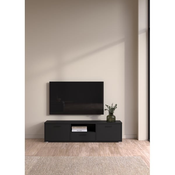 Crna TV komoda 147x38 cm Media – Tvilum-image-1