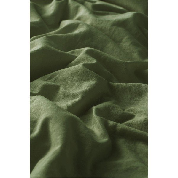 Zelena posteljina za krevet za jednu osobu od mješavine lana 150x200 cm Elly – Ellos Home-image-4