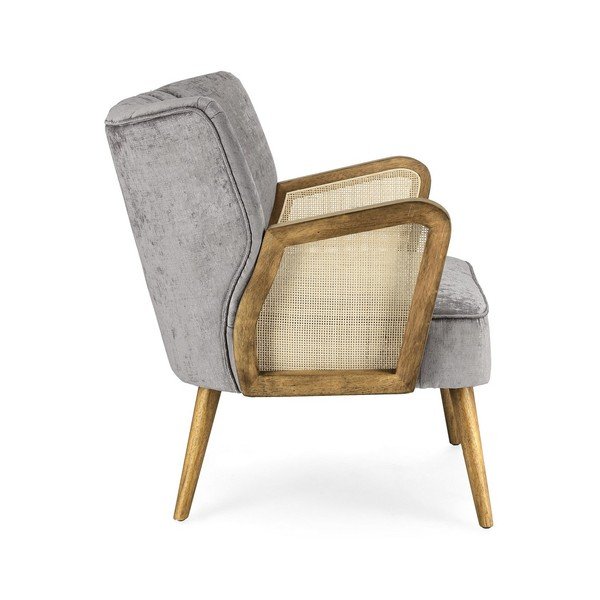 Siva baršunasti fotelja Virna – Bizzotto-image-3