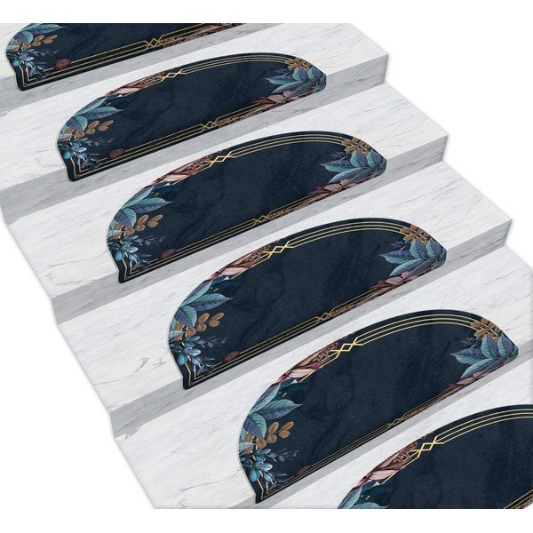 Tamno plavi tepisi za stepenice u setu od 16 kom Sanctuary - Vitaus, 65 x 20 cm-image-1