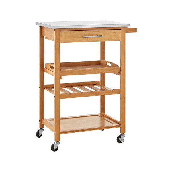 Od bambusa kolica za posluživanje na kotačima 41x58 cm Harlow – Premier Housewares