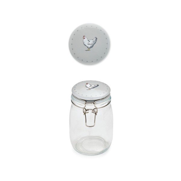 Staklena posuda sa zemljanim poklopcem Cooksmart England Farmers Kitchen, 1 l