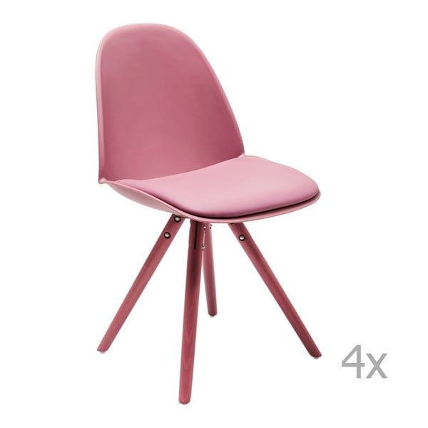 Set od 4 ružičaste blagovaonske stolice Kare Design CandyWorld