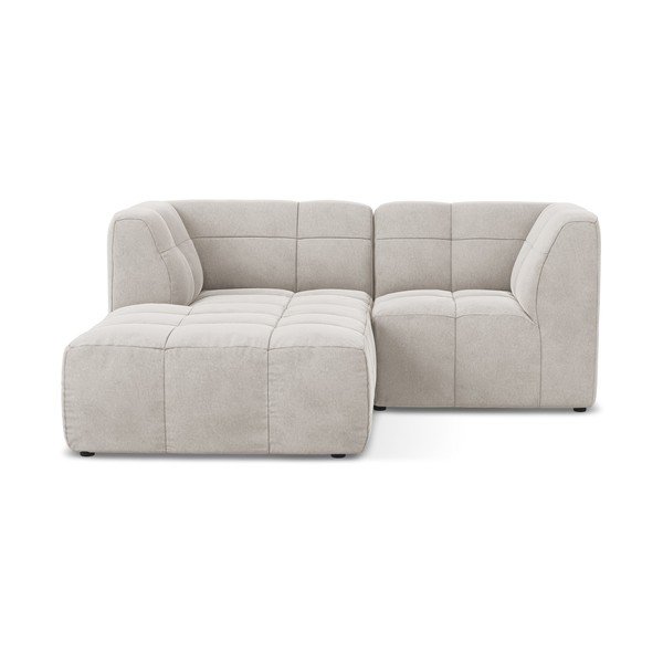 Bež baršunasti kutna garnitura (s lijevim kutom/s ležaljkom) Aloha – Makamii