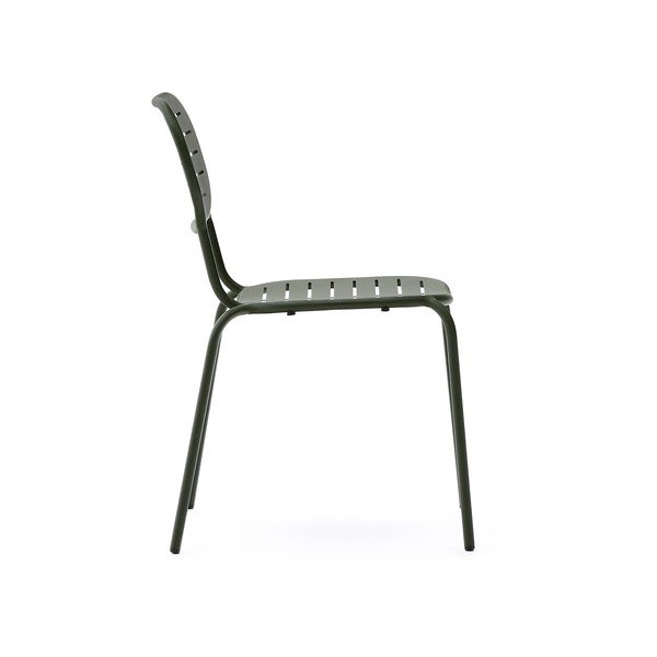 Tamno zelena metalna vrtna stolica Brai – Kave Home-image-3