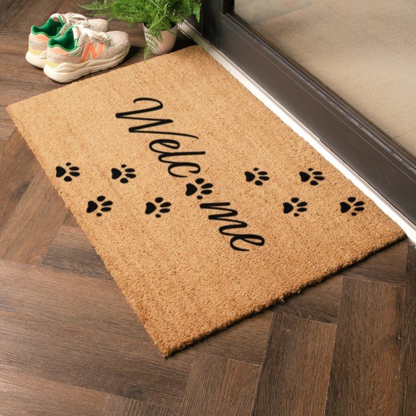 Otirač od kokosovih vlakana 60x90 cm Welcome Paws – Artsy Doormats-image-1