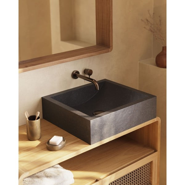Crni terrazzo umivaonik Kave Home Sunday, 40 x 45 cm-image-4