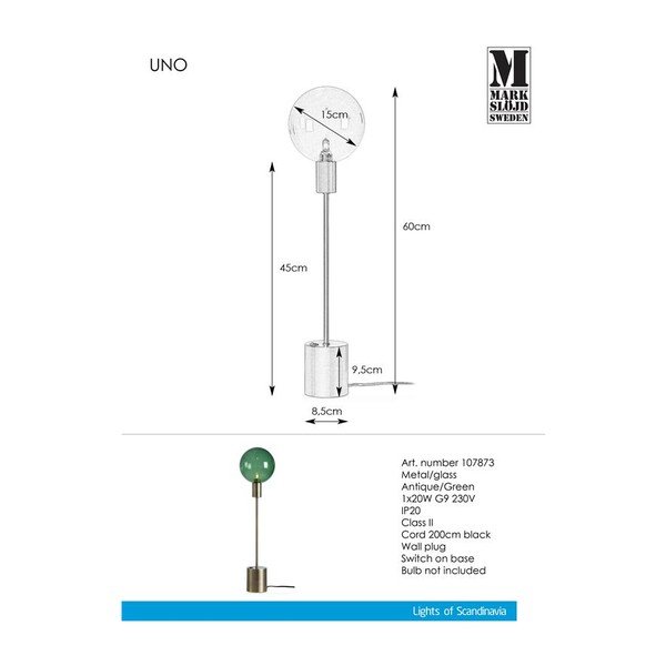 Zelena stolna lampa Markslöjd Uno-image-2
