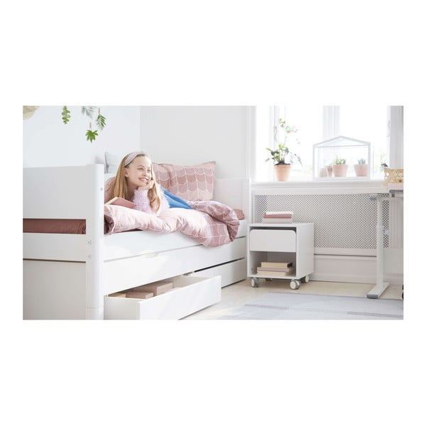 Bijeli dječji krevet s dodatnim krevetom na izvlačenje i prostorom za odlaganje Flexa White-image-1