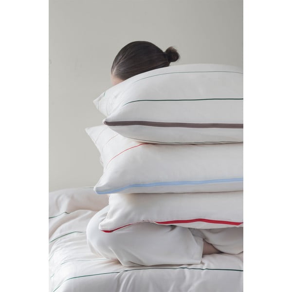 Crvena/bež posteljina za krevet za jednu osobu od pamučnog satena 140x200 cm Align – Mette Ditmer Denmark-image-4