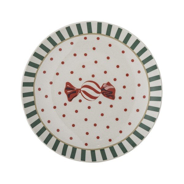 Bijeli desertni tanjur s božićnim motivom od kamenine ø 16 cm Yule – Bloomingville