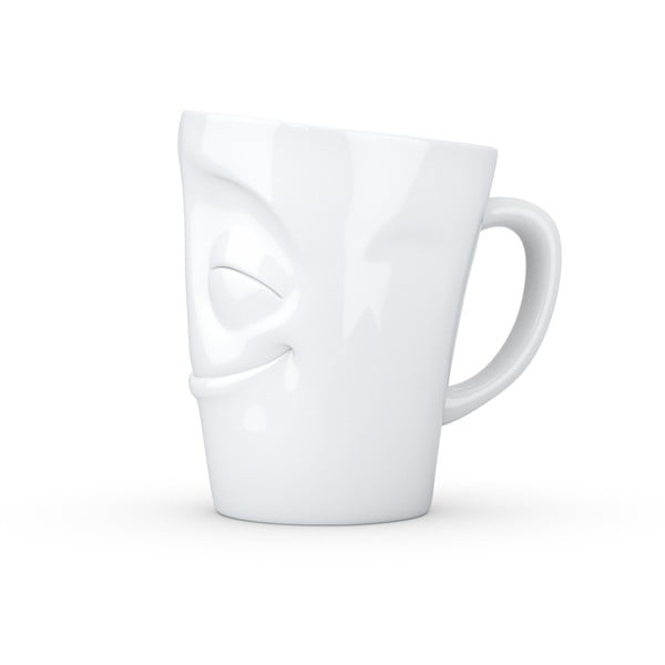 Bijela porculanska šalica s ručkom, zadovoljan, 58products, 350 ml-image-1