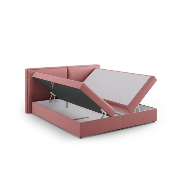 Ružičasti boxspring krevet s prostorom za odlaganje 140x200 cm Arendal – Cosmopolitan Design-image-4