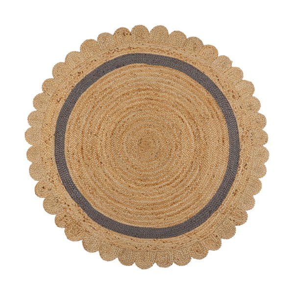 Sivi/u prirodnoj boji ručno rađen juten okrugao tepih ø 160 cm Grace Grey – Flair Rugs