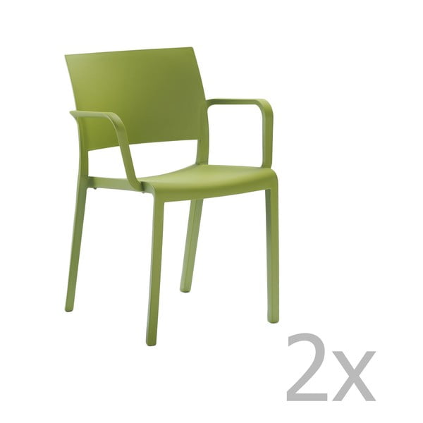 Set od 2 zelene vrtne stolice Resol Fiona Novo