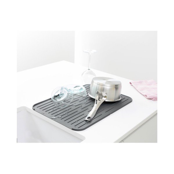 Sivi silikonski pladanj za suđe Brabantia Dish-image-1