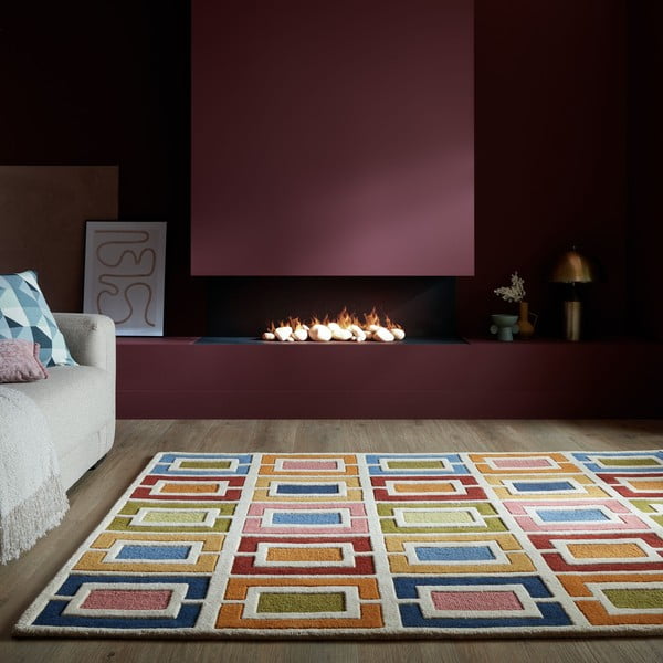 Ručno rađen vunen tepih 120x170 cm Retro Blocks – Flair Rugs-image-1