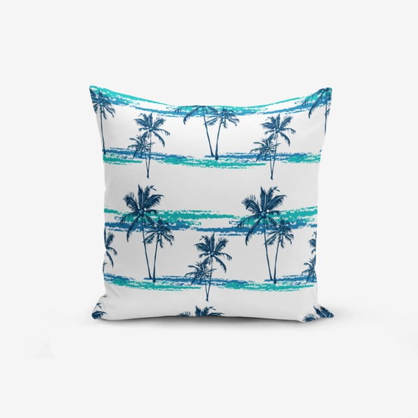 Pamučna navlaka za jastuk Minimalističke navlake za jastuke Blue Green Palm, 45 x 45 cm