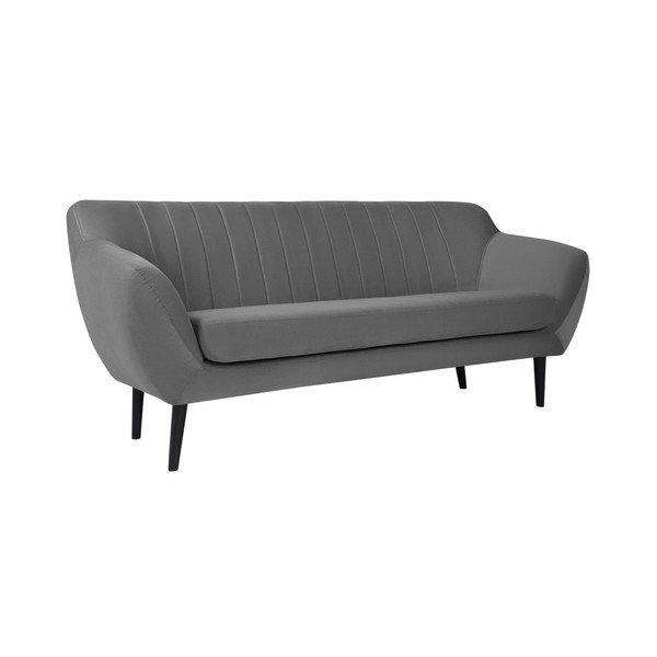 Siva sofa za tri Mazzini Sofe Toscane, crne noge-image-1