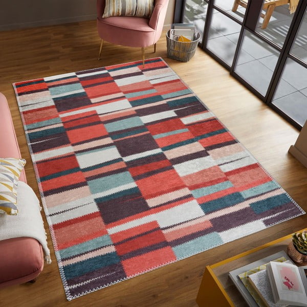 Crveni periv tepih 160x230 cm Blocks of Fun – Vitaus-image-1