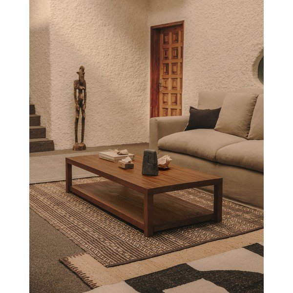 Stolić za kavu od masivne tikovine u prirodnoj boji 70x150 cm Sashi – Kave Home-image-1