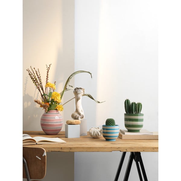 Tamnozeleno-bijela keramička posuda za cvijeće Kähler Design Nuovo, ø 15 cm-image-3