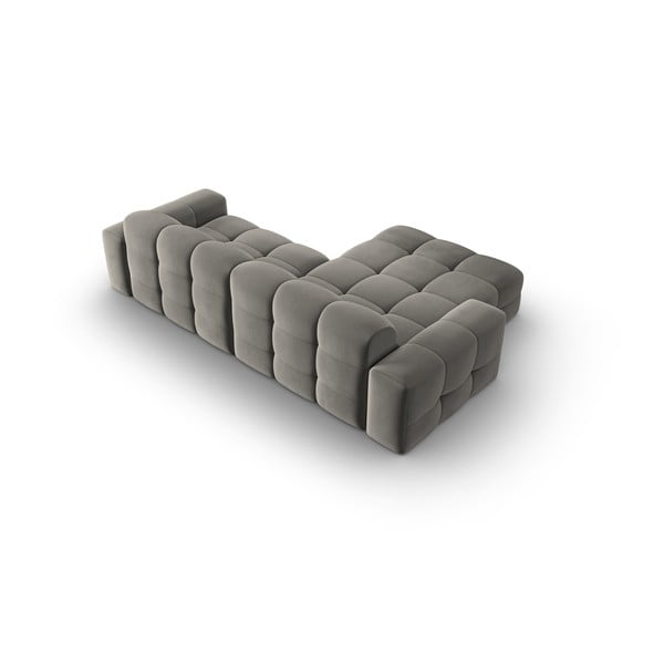 Siva baršunasta kutna garnitura (lijevi kut) Kendal - Micadoni Home-image-4