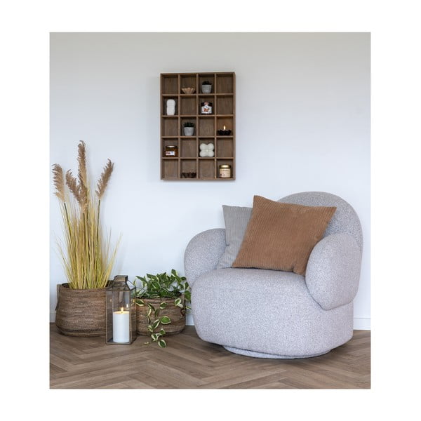 Svijetlo siva fotelja od bouclé tkanine Messina – House Nordic-image-3