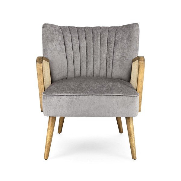 Siva baršunasti fotelja Virna – Bizzotto-image-2