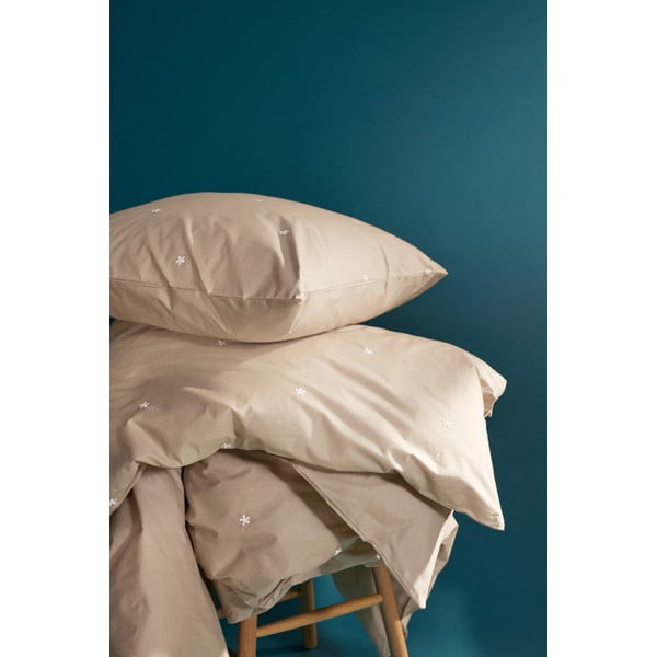 Bež posteljina za krevet za jednu osobu od pamučnog perkala 140x200 cm Daisy – JUNA-image-1