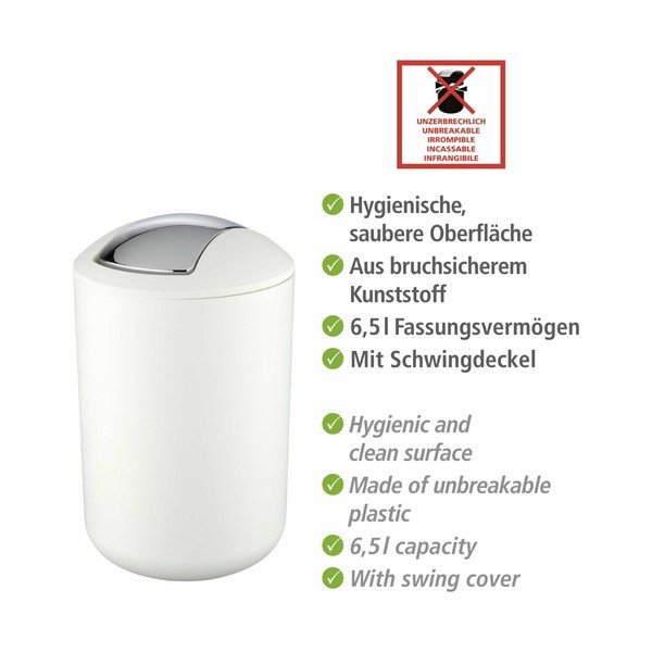 Bijela plastična kanta za smeće 6,5 l Brasil – Wenko-image-3