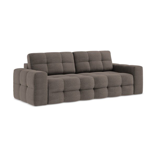 Smeđa sklopiva sofa od bouclé tkanine 255 cm Milu – Makamii-image-1