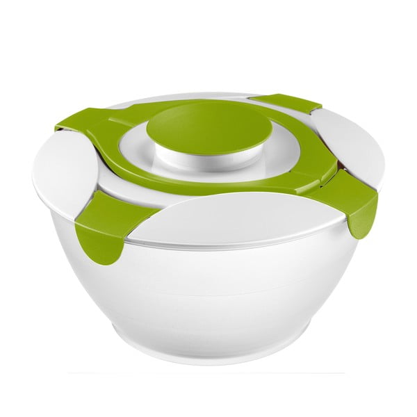 Bijelo-zelena zdjela za salatu sa Westmark Butler dressing zdjelom, 6,5 l