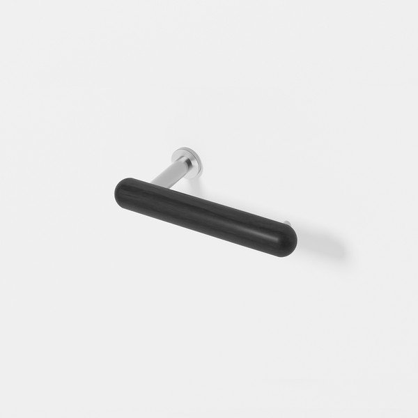 Crni zidni držač za toalet papir od hrastovog drveta Wireworks Yoku-image-1