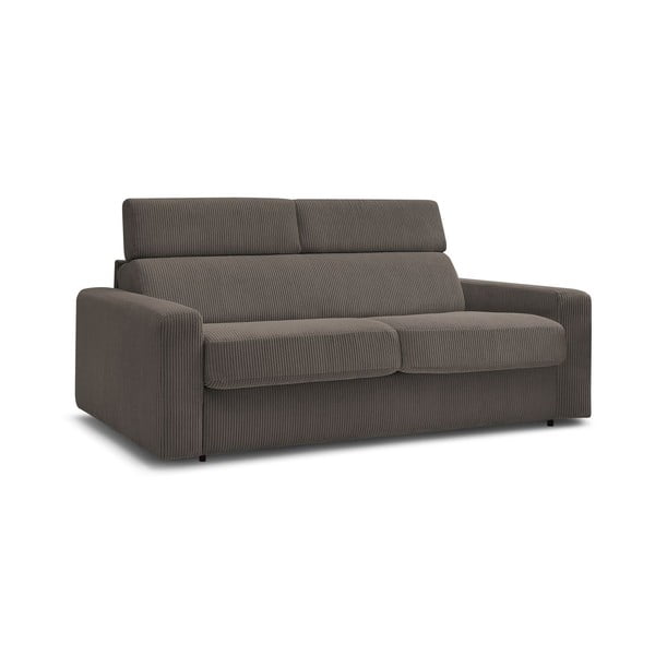 Siva/smeđa sklopiva sofa od samta 195 cm Monaco – Bobochic Paris-image-1