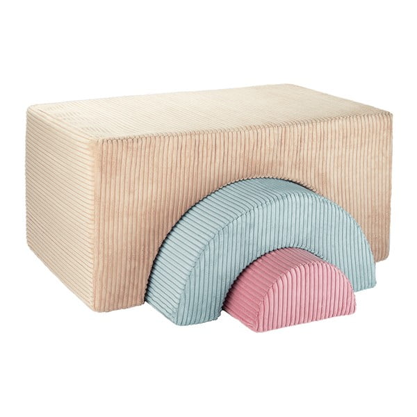 Svjetlo smeđi set mekanih igrački od pjene od samta 75x49x37 cm Rainbow Montessori – Wigiwama