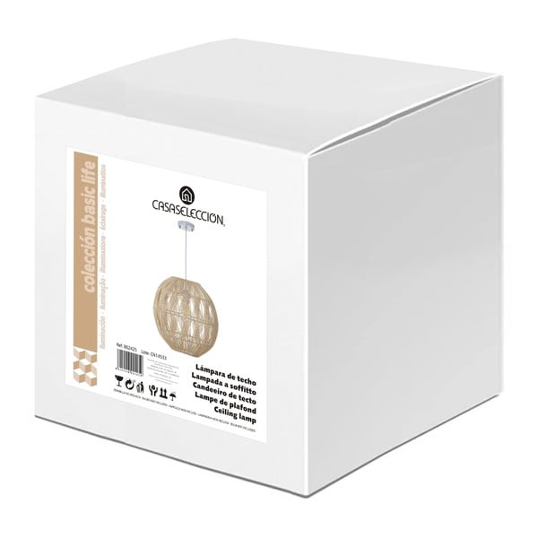 Stropna svjetiljka od ratana u prirodnoj boji sa sjenilom od ratana ø 37 cm Natural Way – Casa Selección-image-4