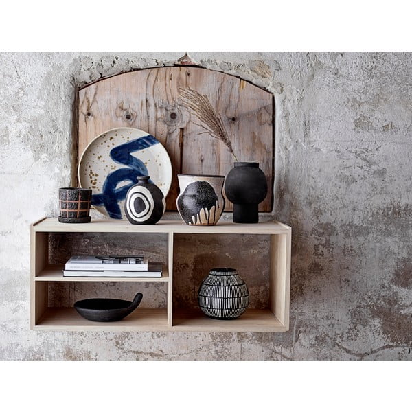 Crna ukrasna vaza od terakote Bloomingville Mika, visina 14 cm-image-1