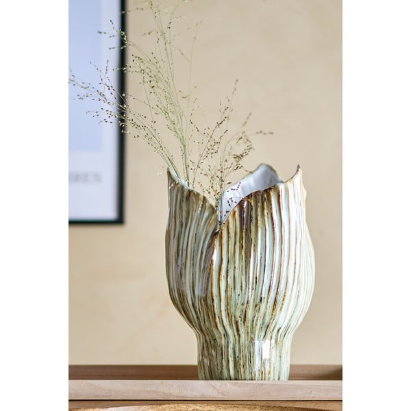 Svijetlo zelena vaza od kamenine (visina 30 cm) Mahira – Bloomingville-image-1