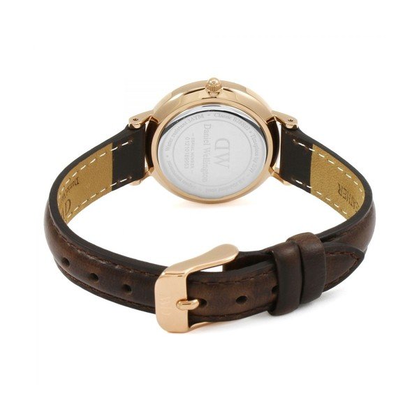 Ženski sat s kožnim remenom i bijelim brojčanikom s detaljima ružičasto-zlatne boje Daniel Wellington Petite Bristol, ⌀ 28 mm-image-3
