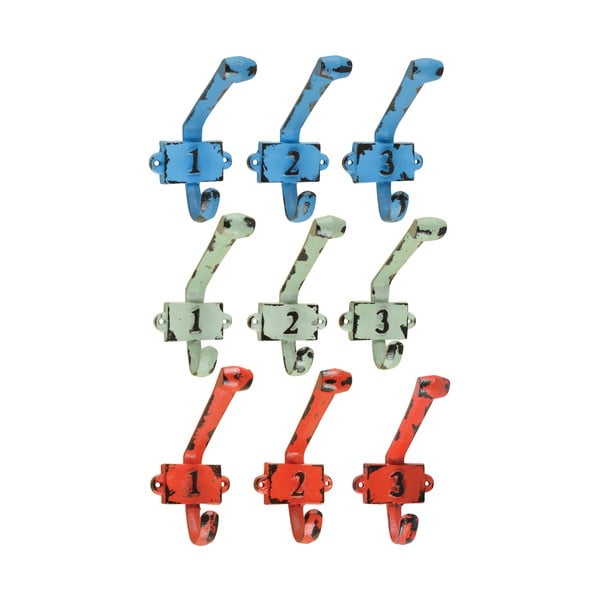 Set od 9 zidnih kuka Esschert Design Numbers