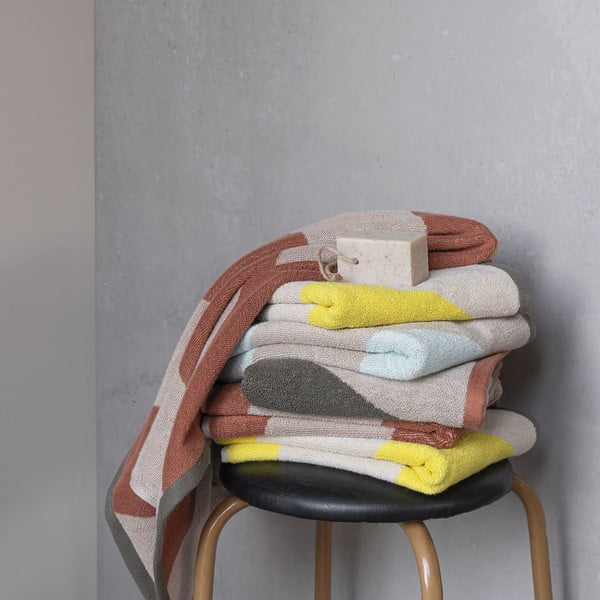 Kaki zeleni ručnik od organskog pamuka od frotira 50x90 cm Diagonal – Mette Ditmer Denmark-image-4