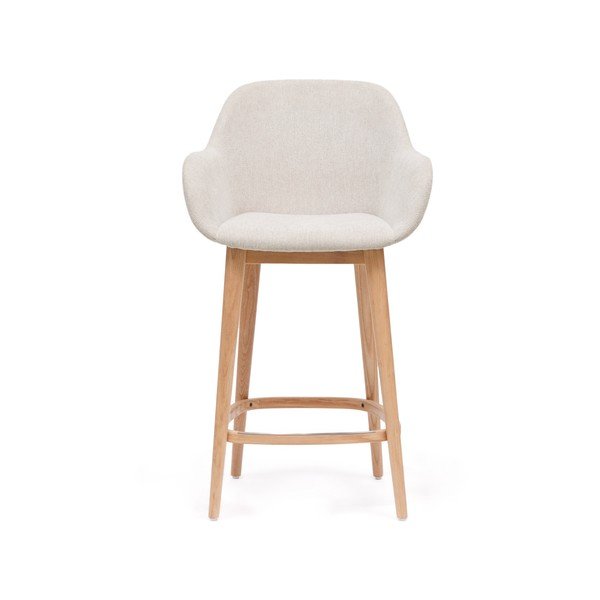 Bež podstavljena barska stolica s naslonima za ruke (visine sjedala 66 cm) Konna – Kave Home-image-2